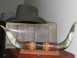 hat and steer horns