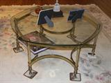 glass and metal coffee table
