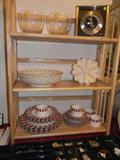 China, decorative items, world clock, and other ceramics.