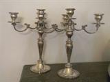 two silver candelabras