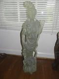 Asian lady made from Resin - very effective in the proper lighting - appears as jade