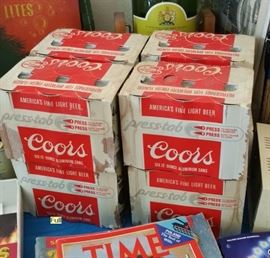 Coors vintage press-tab full cans in 6-packs