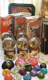 Rattlesnake head, scorpion, and spider paperweights. Buy one in every color! Sealed collectible Wheaties boxes