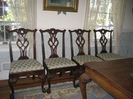 Four of Six Chippendale Style Chairs for Rittenhouse Square Dining Room
