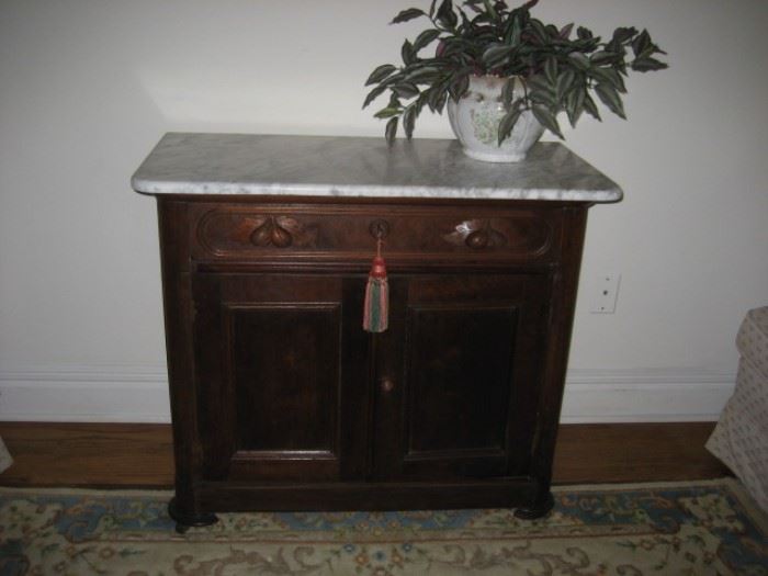 Walnut Marble-top Chest/Washstand