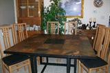 Slate top table with 6 IMS chairs