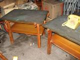 Slate topped end tables