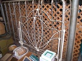 Twin bed with rails, full size bedspring