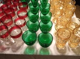 Kings Crown red, yellow, Boobie and Burble glasses