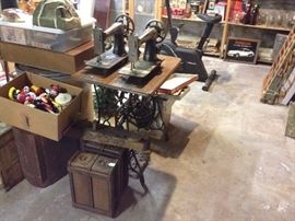 Singer Sewing machine heads and drawers