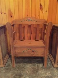 PAINTED STORAGE BENCH