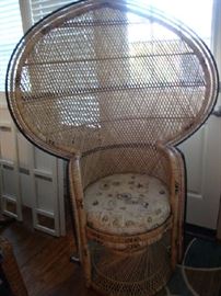 High Back Wicker Chair