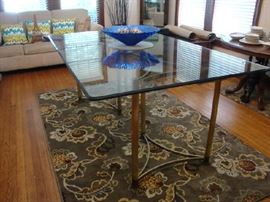 Large Beveled Glass Dining Table