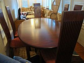 Skovby Dining Table Scandinavian Rosewood with unusual Pull up Leaf to seat 8, Mid Century Modern Style