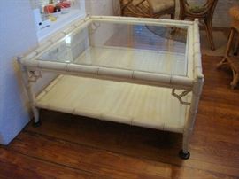 Large white Bamboo style Coffee table