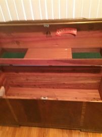 inside view of cedar chest