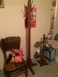 side chair, hall tree, plant stand