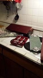 Marble cheese board, slicer and serving tray