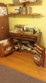 Sewing machine and cabinet