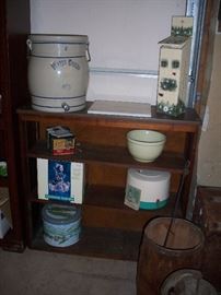 stoneware water cooler, book case