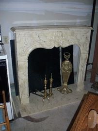 fireplace.....this is beautiful and comes in 3 pieces.  It is heavy but can be moved ....I moved it by myself