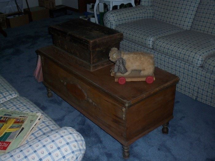 nice little trunk, chest sofa and love seat
