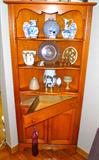 Antique Cherry corner hutch