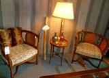 Cane & Walnut Mid Century Chairs