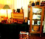Antique Bow Front Oak Cabinet, American Airlines limited edition drawings, Savinelli and other pipes, humidors, cases and stands for the Pipe collector...and over 100 Cigar Afficianado magazines!