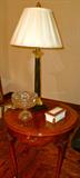 Baker end table, Black Marble lamp