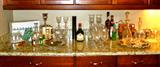 The bar in the Butler's pantry featuring 
beautiful crystal stemware from the 1930's