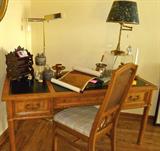 Mid Century leather topped writing desk