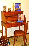 Petite antique roll top desk and chair