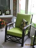 One of four Ficks Reed Co. Bamboo chairs.