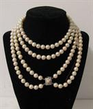 Stunning double strand of pearls with sterling clasp
