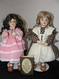 Pair of RARE wood dolls, hand carved and painted