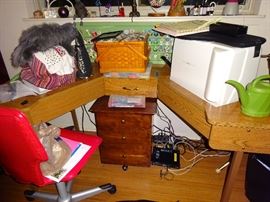 dual (embroidery machine and sperger machine and dual cabinet with a sewing machine all in one very unique