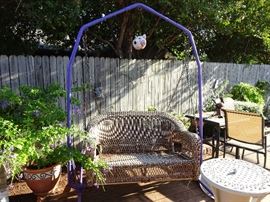 outdoor wicker swing