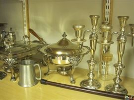 Sterling and silver plate items.