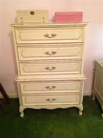 French Provincial tall chest of drawers
