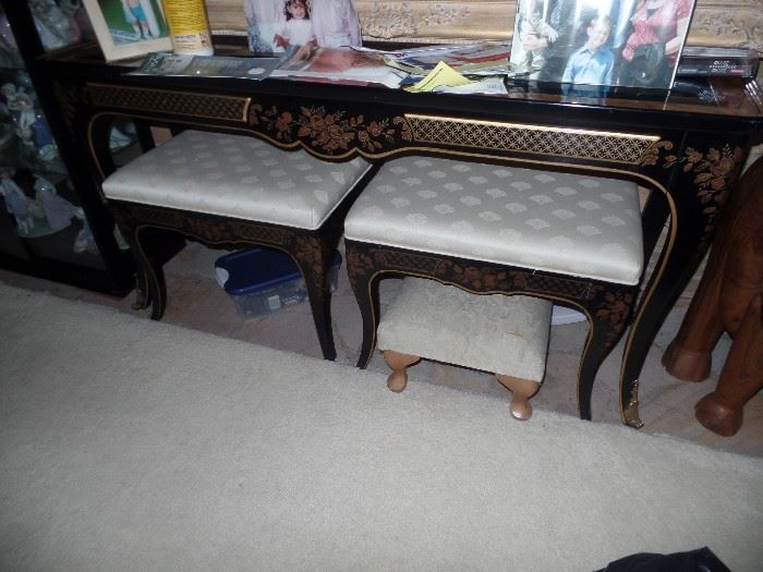 Console table with stools