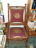 Needlepoint Seat and Back on a Antique Spindel Chair