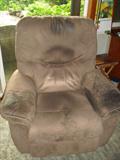 Overstuffed Microfiber Recliner.  Worn and wonderful.