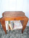 One of several vintage side tables.
