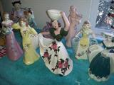 California Vintage Pottery 'pocket/planter lady Collection  - Many signed Weil Ware, Hollywood, etc.