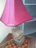 Cash Register Lamp with Red Shade