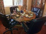 Table and 4 Swivel Chairs.   Collectibles.