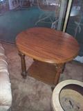 One of many different styles of side tables...there are two of these oval side tables.