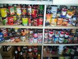 Lots and lots of canned goods, cleaning products, etc.  Forget food shopping...do it here.