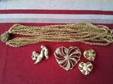 Necklaces, 50's pins